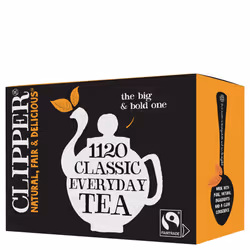 Clipper Tea Everyday Fairtrade Black Tea Bags Set of 1120 | Bulk Catering Pack of 1120 Teabags | Unbleached, Plastic Free & B ...