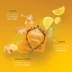 Pukka Herbs | Organic Lemon, Ginger & Manuka Honey Herbal Tea Box | Immune Boosting Infusion With Turmeric | Ideal For Daily Support | Caffeine Free |