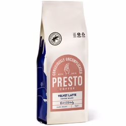 Presto Coffee | Velvety Smooth Speciality Coffee Beans 1kg | Dark Roast | Chocolate & Almond Notes | Rainforest Alliance Certified 50/50 Blend |