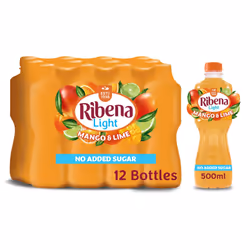 Ribena Mango and Lime Juice Drink No Added Sugar 500ml - Multipack of 12 | Real Fruit | Rich In Vitamin C | No Artificial Col ...