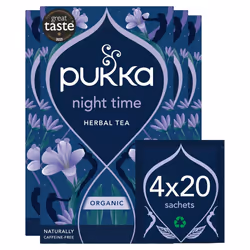 Pukka Herbs, Night Time Organic Herbal Sleep Tea Box, Chamomile, Lavender, Oat Flower, & Limeflower, Natural For Bedtime Rela ...