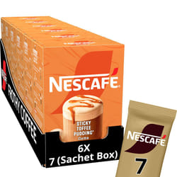 NESCAF? Sticky Toffee Pudding Latte 7 x 20g Sachets, 100% Responsibily Sourced Coffee (Pack of 6)