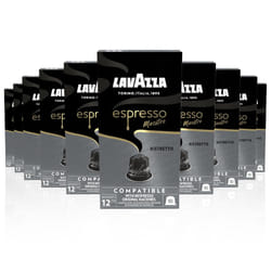 Lavazza, Espresso Maestro Ristretto, 100 Aluminium Capsules Compatible with Nespresso Original Machines, Chocolate & Caramel Notes, Arabica & Robusta,