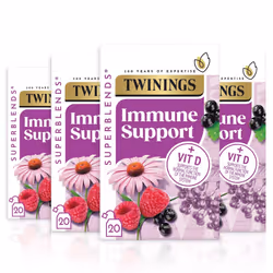 Twinings Superblends Immune Support Tea - Blackcurrant, Raspberry & Elderberry Herbal Tea Infusion with Echinacea Root & Vita ...