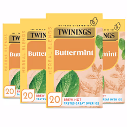 Twinings Buttermint Flavoured Tea Bags - 80 Biodegradable Tea Bags (Multipack of 4 x 20) , Smooth & Creamy Herbal Infusion, P ...