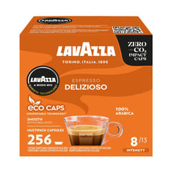 Lavazza, A Modo Mio Espresso Delizioso, Coffee Capsules, 100% Arabica, Sweet Taste, Intensity 8/13, Medium Roasting, Compostable, 16 Packs of 16
