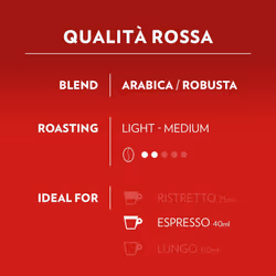 Lavazza, A Modo Mio Qualit? Rossa, Coffee Capsules, Arabica and Robusta, Full and Sustained Taste, Intensity 10/13, Medium Roasting, Compostable, 16