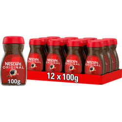 NESCAF? Original Instant Coffee 100g, Rich Aroma, Full and Bold Flavour (Pack of 12)