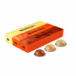 Vertuo line Flavored Assortment. Caramel, Vanilla and Hazelnut Total of 30 capsules for Nespresso