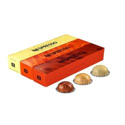 Vertuo line Flavored Assortment. Caramel, Vanilla and Hazelnut Total of 30 capsules for Nespresso