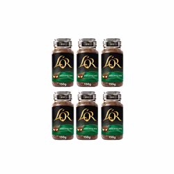 L'OR Decaf Instant Coffee 150g (Pack of 6 Jars, Total of 900g)