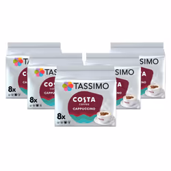 Tassimo Costa Cappuccino Coffee Pods x 8 (Pack of 5, Total 40 Drinks)