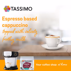 Tassimo Costa Cappuccino Coffee Pods x 8 (Pack of 5, Total 40 Drinks)