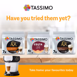 Tassimo Costa Caramel Latte Coffee Pods x8 (Pack of 5, Total 40 Drinks)