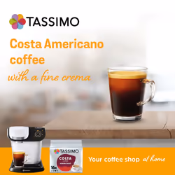 Tassimo Costa Americano Coffee Pods x16 (Pack of 5, Total 80 Drinks)