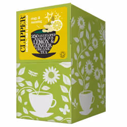 Clipper Organic Lemon & Ginger Tea Bags | 250 Individually Wrapped Teabags | Bulk Buy, Home & Catering | Caffeine-Free Herbal ...