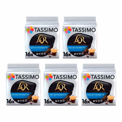 Tassimo L'OR Espresso Decaffeinato Coffee Pods x16 (Pack of 5, Total 80 Drinks)