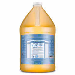 Dr Bronner's 18-in-1 Baby Unscented Pure Castile Liquid Soap, Made with Organic Oils, Used for Face, Hair, Babies, Laundry an ...