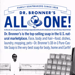 Dr Bronner's 18-in-1 Baby Unscented Pure Castile Liquid Soap, Made with Organic Oils, Used for Face, Hair, Babies, Laundry and Dishes, Certified Fair