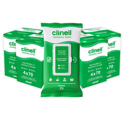 Clinell Universal Cleaning and Disinfecting Wipes for Home - Pack of 16 - 70 XL Wipes per Pack (1120 Wipes) - with Moisture Lock Lid - Kills 99.99% of