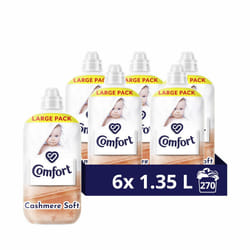 Comfort Pure Dreams Cashmere Soft Sensitive Fabric Conditioner dermatologically tested fabric softener gentle next to sensitive skin 270 washes (6x