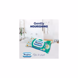 Regina Moist Toilet Tissue Chamomile ? 12 Pack, Each with 42 Flushable Wet Wipes ? Gently Nourishing with Soothing Chamomile and Aloe Vera Extract ?