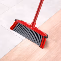 Vileda 160498 Long Handled Dustpan and Brush Set - 3 Action Broom and Dust pan with Long handle to reduce bending.