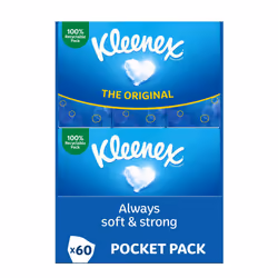 Kleenex Original Pocket Pack Tissues, 60 Pocket Packs