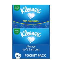 Kleenex Original Pocket Pack Tissues, 60 Pocket Packs