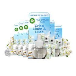 Air Wick Electrical Plug In Refills, Crisp Linen and Lilac, 19ml Refill x 6 (Total 6 Refills)