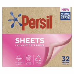 Persil Laundry Detergent Sheets Uplifting Fragrance Sheets Clean & Care Biodegradable Laundry Sheets 32