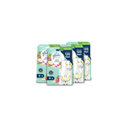 Glade Plug in Air Freshener Holder and Refill, Electric Scented Oil Room Air Freshener, Tropical Blossoms, Pack of 4 Starter Kits, (4 x Holder and 4 x