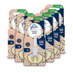 Glade Plug in Air Freshener Refill, Electric Scented Oil Room Air Freshener, Vanilla Blossoms, 6 Refills (6 x 20ml)