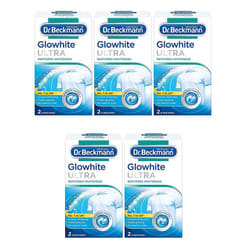 Dr. Beckmann Glowhite Ultra Fabric Whitener, Ultra Whitening, Removes Greying and Yellowing for Synthetics & Cotton, Intensive Formula 3 Pack (10 x