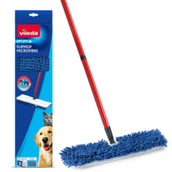 Vileda Pet Pro Microfibre Flip Mop,Captures up to 3x more pet hair, 2-sided mop pad for versatile cleaning,Suitable for dry and wet cleaning Ergonomic