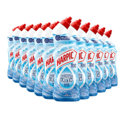Harpic Active Fresh Toilet Cleaning Gel, Marine Splash, Pack 12 x 750 ml, Infused with Essential Oils, Kills 99.9% of Bacteria, Toilet Cleaner