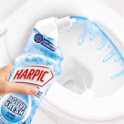 Harpic Active Fresh Toilet Cleaning Gel, Marine Splash, Pack 12 x 750 ml, Infused with Essential Oils, Kills 99.9% of Bacteria, Toilet Cleaner