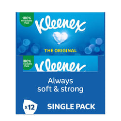 Kleenex Original Tissues - 12 Boxes (768 Tissues Total)