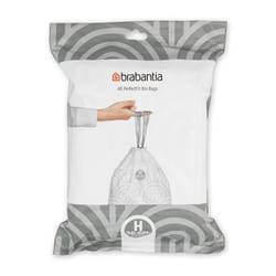 Brabantia PerfectFit Bin Liners (Size H/50-60 Litre) Thick Plastic Trash Bags with Tie Tape Drawstring Handles (40 Bags)