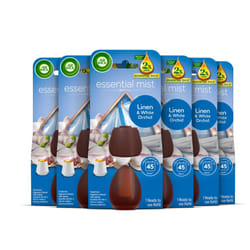 Air Wick Essential Mist Refills, Linen & White Orchid, Pack 6 x 20ml, Natural Essential Oils, Last up to 270 days, Air freshener