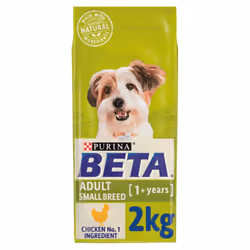 PURINA Beta Adult Small Breed Dry Dog Food Chicken 2kg [Pack of 4]