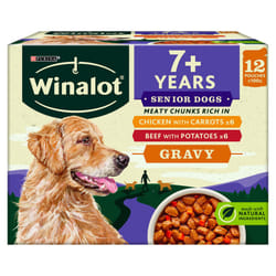 Winalot Senior Mixed in Gravy Wet Dog Food Pouches 12x100g, Pack of 4