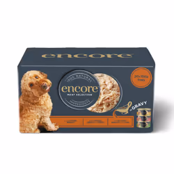 ENCORE 100% Natural Wet Dog Food, Multipack Meat Selection in Gravy 156 g Tin, Pack of 20