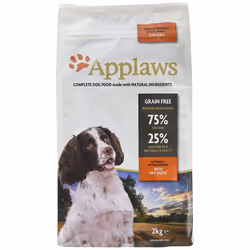 Applaws Complete and Grain Free Dry Dog Food for Adult Medium and Small Dogs, Chicken, 2kg (Pack of 1)