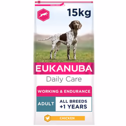 Eukanuba Working and Endurance High Protein and Energy Complete Dry Dog Food for Adult Dogs with Chicken 15 kg