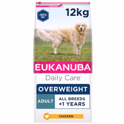 Eukanuba Overweight and Sterilised Low Fat Complete Dry Dog Food for Adult Dogs with Chicken 12 kg