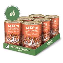 Lily's Kitchen Natural Puppy Wet Dog Food Tins Chicken Grain-Free Recipe 6 x 400g