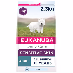 Eukanuba Sensitive Skin Hypoallergenic Complete Dry Dog Food for Adult Dogs with Fish 2.3 kg