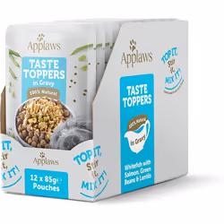 Applaws Natural Wet Dog Food Pouch, Grain Free Whitefish with Salmon in Gravy 12 x 85g Pouches