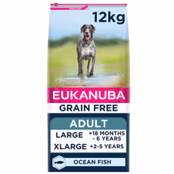 Eukanuba Grain Free Complete Dry Dog Food for Adult Large and Giant Breeds with Ocean Fish 12 kg